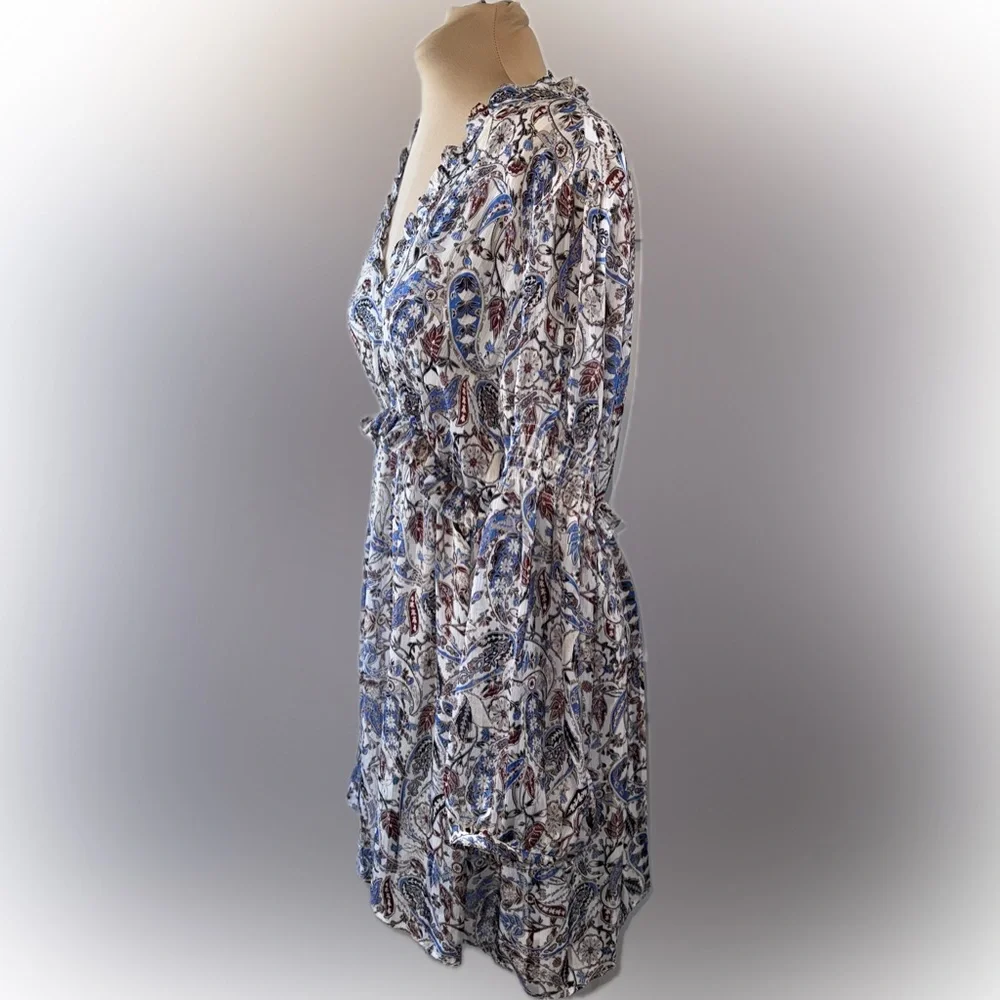 Zara Long Sleeve Paisley Floral Boho Dress - Picture 3 of 7
